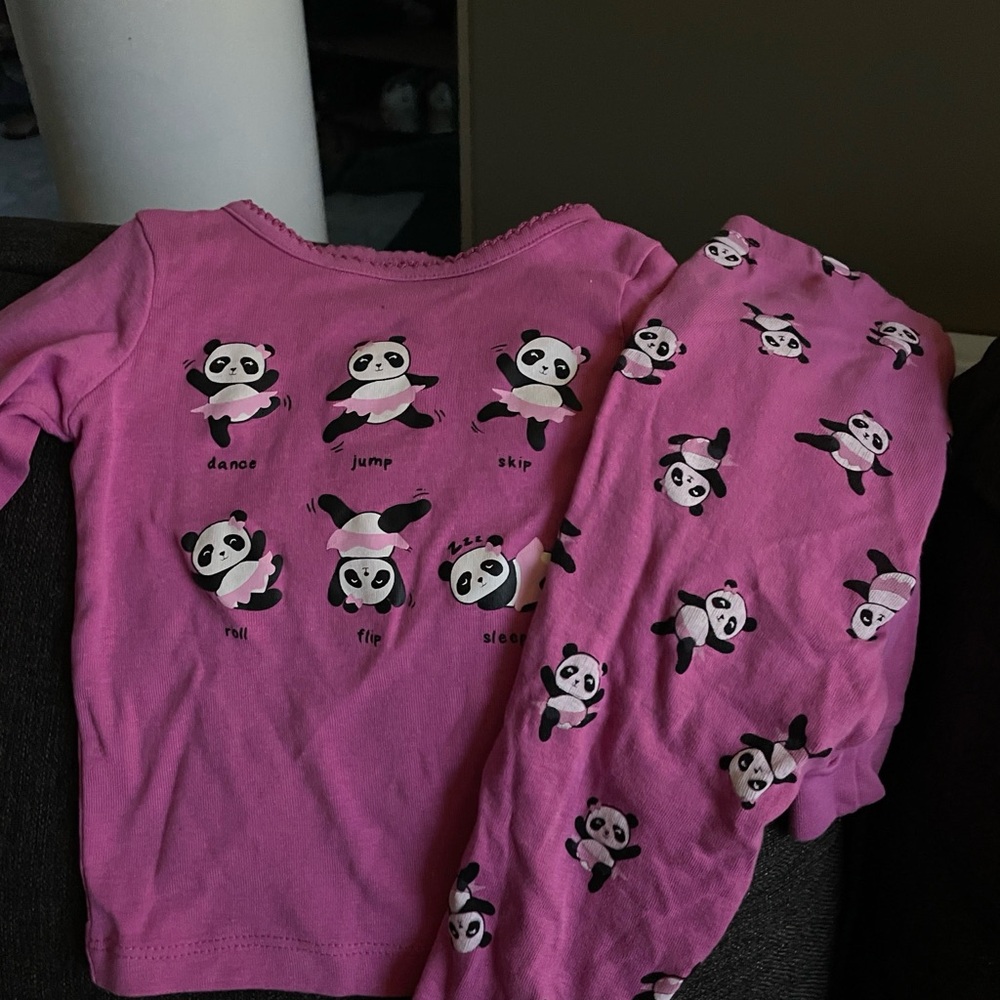 Baby girl panda pj set